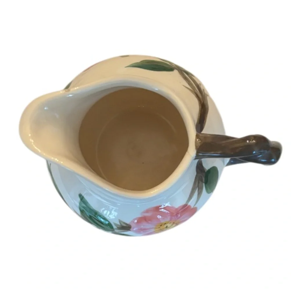 Vintage Franciscan Desert Rose Creamer Pitcher RARE Antique White Ivory Pink